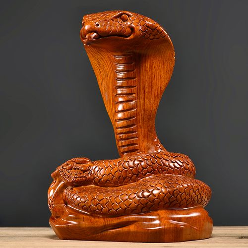 花梨木雕蛇摆件实木十二生肖蛇摆件仿古工艺品创意礼品家居装饰品